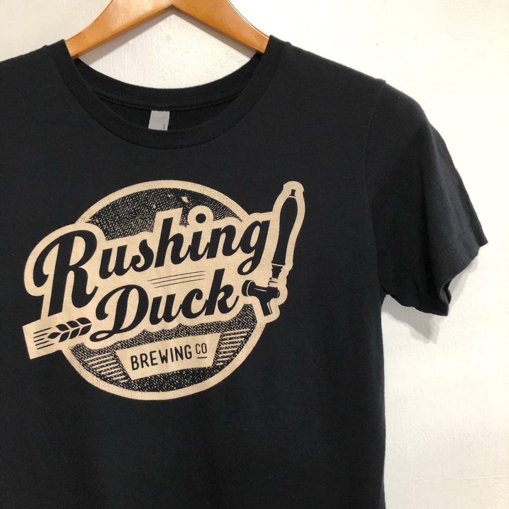 Rushing Duck Brew Co Black Fitted Tee Shirt